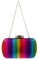 GALPADA Damen Regenbogen Handtasche Pu Abendtasche Mode Clutch Geldbörse Mittlere Kapazität