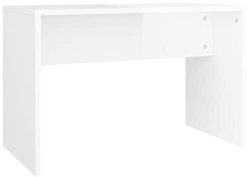 vidaXL Schminkhocker, Schminktischstuhl für Schlafzimmer Wohnzimmer, Schminkstuhl Feuchtigkeitsbeständig, Hocker Sitzhocker, Hochglanz-Weiß Holzwerkstoff
