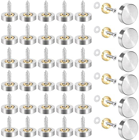 40 Sätze 20mm Silber Spiegelschrauben Spiegel Schrauben Nägel Spiegel Schrauben Edelstahl Spiegel Schrauben Dekorativ Spiegelschrauben für Spiegel Dekoration Teetischen Kleiderschränken Bilderrahmens