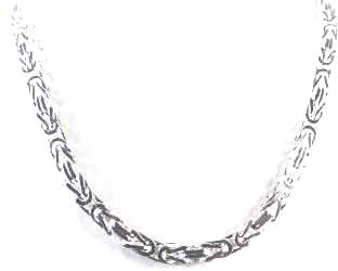 Original italienische Byzantiner Königskette versilbert 6mm Länge 90cm, Halskette Herren-Kette Silberkette Damen Geschenk Schmuck ab Fabrik Tendenze-Italy