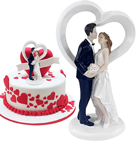 Aferzov Cake Topper Hochzeit Braut und Bräutigam - Hochzeitstortenfigur im europäischen Stil,Kuchen Harz Dekoration Hochzeit Dekoration Figur Handwerk Geschenk für Liebhaber