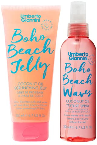 Umberto Giannini Boho Beach Jelly Scrunching Jelly, 200 ml & Beach Waves Boho Texture Spray 200ml Styling Duo… Umberto Giannini Boho Beach Jelly Scrunching Jelly, 200 ml & Beach Waves Boho Texture