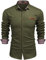 COOFANDY Mens Shirts Long Sleeve Denim Shirts Western Cowboy Casual Dress Shirt Formal Button Down Business Casual Non Iron Shirt Slim Fit Classic AA-Army Green M