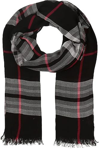 Giorgio Rimaldi Damen-Schal 80 x 200 cm - Modische Viskose-Stola im Karo-Muster mit Fransen - Perfekt für den Frühling und Sommer Panther Black