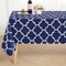 smiry Tischdecke Abwaschbar Rechteckig 130x160cm Tischtuch Polyester Wasserabweisend Lotuseffekt Marokkanisch Tischwäsche Schmutzabweisend Abwischbare Tafeldecke für Outdoor Party Küche,Dunkelblau