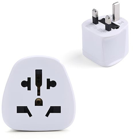 (2er Pack) Universal Adapter auf UK Stecker Schutzkontaktbuchsen （z. B. USA China Deutschland Schweiz Kanada Mexiko Thailand Jamaika Brasilien usw） Reisestecker Reiseadapter Steckdosenadapter