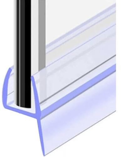 BBTISG Shower Screen Door Seal Glass Strip, 2 Metres Long Shower Seals Fits 6-10mm Glass Soft Rubber Shower Screen Window Gap Seal Strip for Curved and Vertical Screens or Doors (H 10mm)