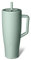 BrüMate Era Becher mit Griff und Strohhalm, 100% auslaufsicherer, isolierter Becher mit Deckel und Strohhalm, aus Edelstahl, Becherhalter-freundlicher Boden, 1,1 l (Salbei)