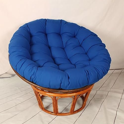 Bettschlange Hängesessel Kissen,Papasansessel Kissen,Lesesessel Rund, Gartensessel Sitzkissen,Papasan Hängesessel Kissen(Stühle Nicht Enthalten),Dunkelblau,130x130cm