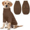 Lelepet Winter Hundepullover, Gestrickter Warmer Hundepulli mit Rollkragen, Weihnachtspullover für kaltes Wetter, Weiche Hundestrickwaren für Hunde, Hundemantel Sweater Haustier Bekleidung, Braun 2XL