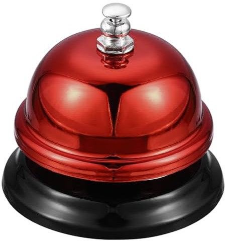 QUARKZMAN Sonnette de Bureau, 65mm (2,56) Sonnette de Dîner pour Restaurants, Service, Rouge