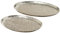 DRW Set 2 bandejas Aluminio ovaladas Plateadas 41x35x3 cm