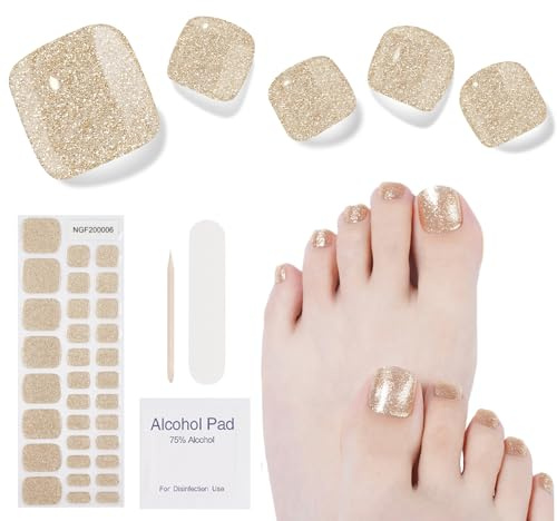 Nagelfolie UV Härtend-32 Stück Fußnägel Zum Kleben Nagelfolien,Kleben UV Gel Nagelfolie Fußnägel zum Aufkleben- Haltbare Dekorativ UV-Gel-Streifen für Mädchen&Frauen