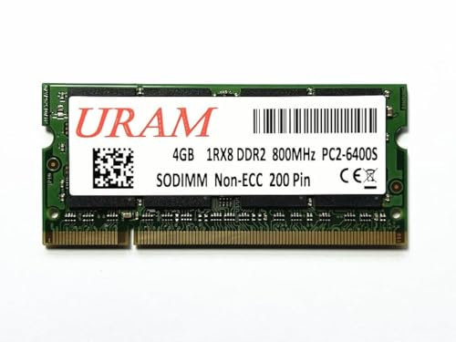 URAM 4GB (1x4GB) DDR2 800MHz PC2-6400 Single Stick 200-pin SODIMM Laptop Memory RAM