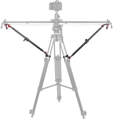 GVM Great Video Maker Camera Slider Support Arm, Adjustable Tripod Stability Arm, Extendable Poles for Camera Slider Rail Track 2 Pack with C Clamps
