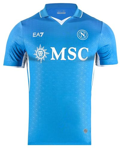 SSC NAPOLI Maglia Gara Home, EA7 Prodotto Ufficiale, Maglia Calcio Adulto 2024/2025 - L