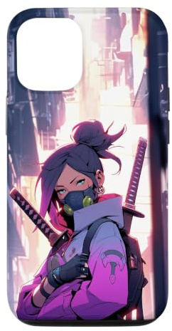 Anime Manga City Ninja Girl With Swords Katana Case for iPhone 12/12 Pro