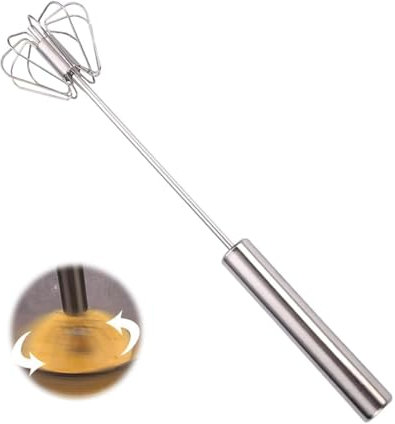 Batidor semiautomático de acero inoxidable, batidor de acero inoxidable, batidor giratorio de empuje para batir, batir, remover