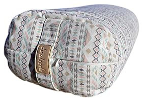 Eco Yogabolster Rechteckig aus Baumwolle, Waschbare Bezüge (innen/außen) aus Baumwolle (Indian Style, Large)