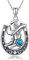 ONEFINITY Hufeisen Halskette 925 Sterling Silber Türkis Cowboy Stiefel Anhänger Hufeisen Schmuck für Frauen