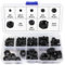 Lyeteung 200 Pezzi M2/M2.5/M3/M4/M5/M6/M8/M10 Dadi Esagonali in Plastica, Dadi Esagonali in Nylon, Dado Esagonale Filettato Metrico, Nero