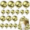 Xsstarmi 24 Pack Ball Cake Topper Shiny Gold Disco Ball Cake Pick Ball Centerpiece Decor Cake Decorations for Baby Shower Wedding Bridal Shower Birthday Party Supplies