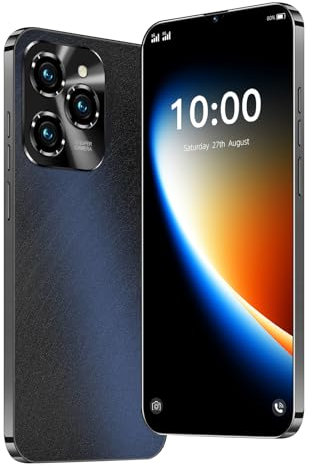 Téléphone déverrouillé, Écran de 6,3 pouces, smartphone 4G - LTE FDD TDD, double caméra, 2GBRAM, 16GBROM, extension 128GB, double carte SIM, convient aux utilisateurs débutants (3, black)