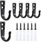 YILANJIN 6 Piezas Ganchos de Pared, Ganchos en Forma de J, Percheros Pared, Gancho de Revestimiento Antideslizante, Percha Pared Ganchos, Ganchos de Ropa de Metal para Puerta, Cocina, Sombreros
