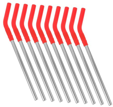 TOPBATHY 10stücke Teiliges Edelstahl Trinkhalme Mit Silikon-spitze Lang Wiederverwendbar Für Heiße Und Kalte Getränke Stilvoll Langlebig Bpa-frei Geeignet Für Bubble Tea Und Cocktails