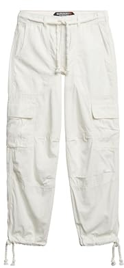 Superdry Damen Leichte Strand-Cargohose Wollweiß UK 32