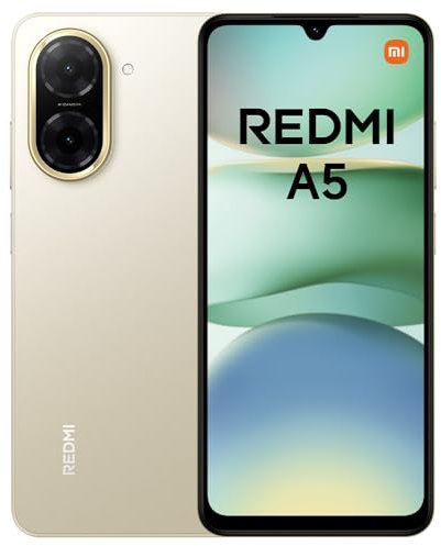 XIAOMI Redmi A5 Smartphone – 4GB+128GB, 6.52 HD+ Display, 5000mAh Battery, Android 13 Go Edition, Dual SIM – Golden