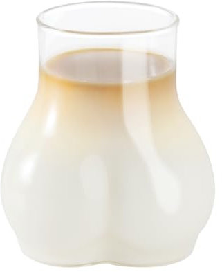 XGOPTS Lustige Tasse 450 ML Gläser Kaffeetasse Arsch-förmige Thermogläser Kaffeegläser Lustiges Geschenk für Cappuccino, Latte, Macchiato, Tee, Wasser, Cola, Cocktails Transparent