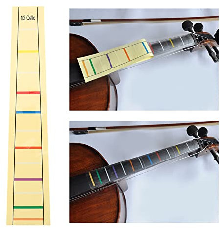 Praktischer Cello -Fet -Board -Fingerpositionspositionsaufkleber für Cello -Praxis -Anfänger mit Robuster Kleberschaft für die Einfache Entfernung, Erhältlich in Mehreren Größen, Einschließlich 4/4,