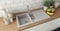 Faizee Home | Spülbecken Grau 100x50 cm aus Granit – Modell Napoli mit 2 Becken & Abtropffläche | Beidseitig montierbare Einbauspüle | Küchenspüle inkl. Siphon-Set (Grau)