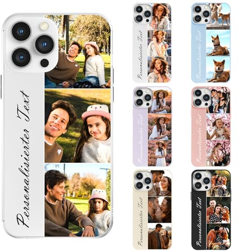 DCPPCY Personalised Phone Case With Photo Image Text for iPhone 11 Pro Max, Customised Picture Phone Case TPU Protective Covers, Design Your Own Photos Style Phone Cover for Family (Multicoloured)