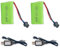 BORSCELLOR 2 pilas recargables de iones de litio para coche RC de 7,4 V 500 mAh SM-3P Plugin con cable de carga USB para juguetes teledirigidos, tambores de acrobacias, camiones RC, barcos, vehículos