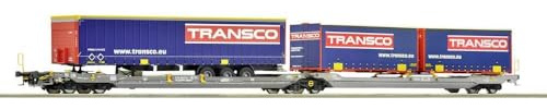 Roco 6600113 H0 Doppeltaschen-Gelenkwagen T3000e der Hupac Hupac