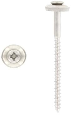 Lot de 100 vis étanches 2 pièces avec rondelle d'étanchéité 15 mm, Art. 9167 en acier inoxydable V2A, 4,5 x 80 Z mm