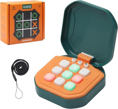 Tris Elettronico 7-in-1 Giiker – Gioco da Tavolo Elettronico Portatile Tic Tac Toe per 1-4 Giocatori, Gioco Educativo di Logica e Memoria, Gioco da Viaggio e Regalo per Bambini e Famiglia