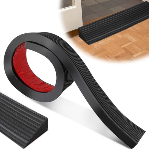SWAWIS 900 x 80 x 25mm Türschwellenrampe 2,5cm-Anstieg Gummi Rampe Türschwelle Rollstuhlrampe Belastung 800 kg für Türöffnungen Rollstuhl, Kinderwagen, Rollator oder e Scooter,Rampe Saugroboter