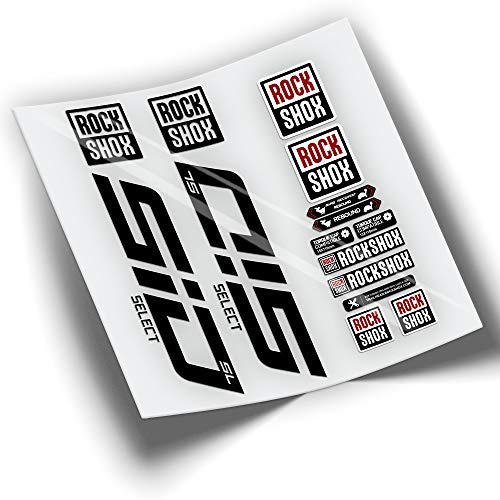 Rif:VP347 Adesivi compatibili con forcella Rock-Shox SID SELECT SL 2021-2023 MTB, adesivi, adesivi per mountain bike. (Nero)