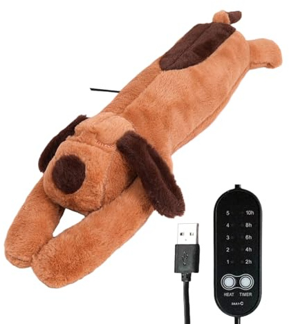 Stofftier Wärmekissen Für Erwachsene | Wärmbarer Hunde Plüsch Mit USB | Elektrisches Kuscheltier Mit Temperaturregelung & Automatischer Abschaltung | Für Schultern Nacken Rücken Bauch