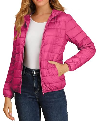 Giacca da Donna Invernale con Cappuccio, Moda Donna Tinte Unite, Piumini Cerniera con Tasche Classic - Coat Caratteristico Unico