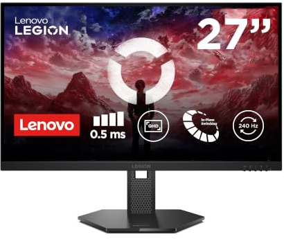 Lenovo Legion 27Q-10 Gaming Monitor 27 | IPS QHD | 240Hz, 0.05 ms, 16:9 | 99% sRGB, 90% DCI-P3 | 2x HDMI 2.1, DisplayPort 1.4 | Tilt, Swivel, Pivot, Height Adjust Stand | Raven Black