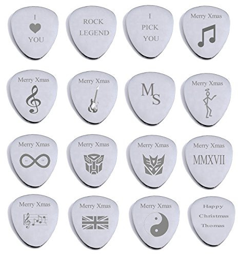 Plektrum für Gitarre, von Hand graviert, Plektrum mit Tasche ONE Saint Hero