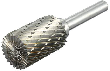 sourcing map Fraise Rotative Lime en carbure de tungstène à double coupe cylindre Tige de 6 mm et diamètre de tête de 16mm
