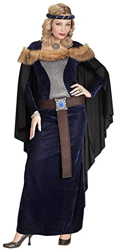W WIDMANN MILANO Party Fashion - Mittelalter Prinzessin Kostüm | Mit Kleid, Umhang, Gürtel und Kopfschmuck, für Burgfräulein-, Wikinger- und Mittelalter Mottoparty