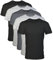 Gildan Men's Crew T-Shirts, Multipack, Style G1100 Undershirt, Black/Sport Grey/Charcoal (5-Pack), S (Pack of 5)