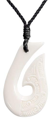 81stgeneration Frauen Männer Hand Geschnitzte Knochen Maori HEI Matau Fisch Haken Anhänger Halskette
