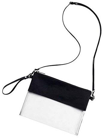 CAREOR Klar Tote Tasche - Einstellbar Kreuzkörper Gurt Tasche, NFL Genehmigt Klar Vinyl Tasche Spieltag Crossbody Handtasche Tasche mit Reißverschluss für Arbeit Schule Sport Spiele